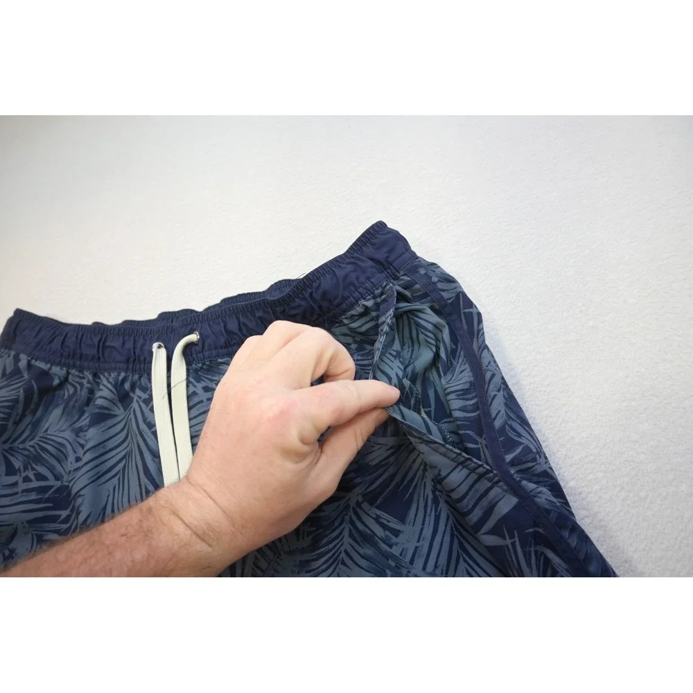 Fair Harbor Swim Shorts‎ Mens XL Navy Blue Palm Floral Board Trunks Lined